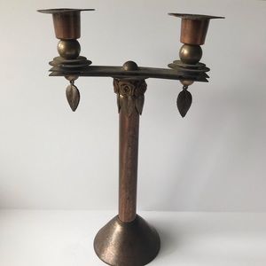 Victorian Copper and Brass Candelabra